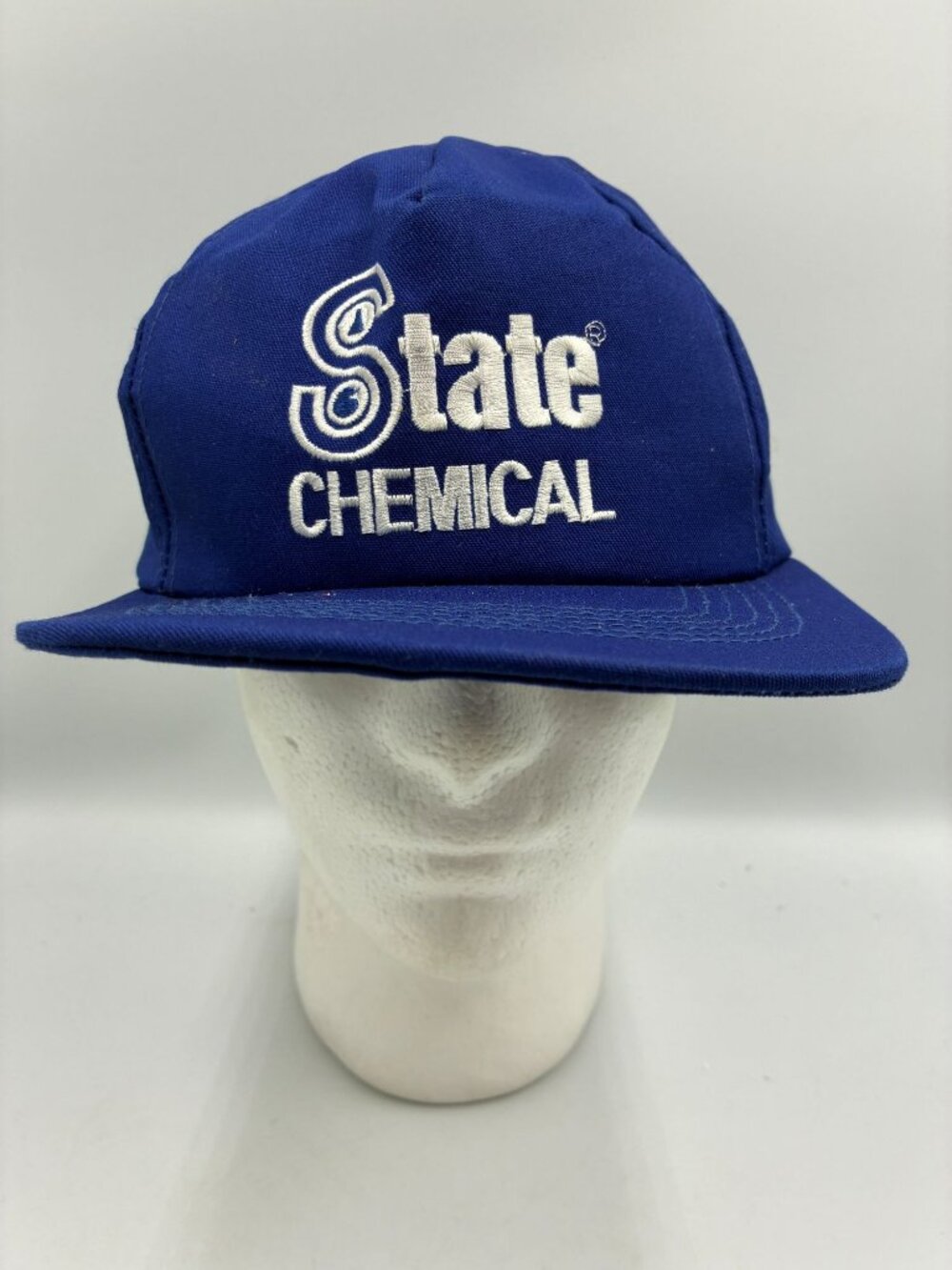 State Chemical Mens Snapback Hat Royal Blue Cotton Embroidered Vintage